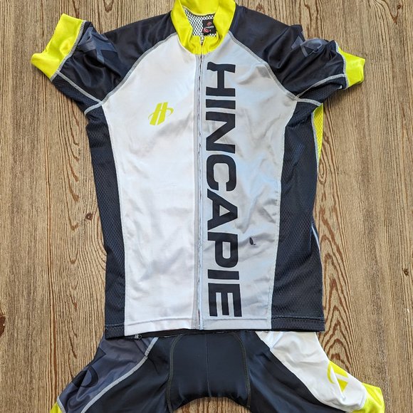 HINCAPIE Lightweight Short Sleeve Jersey Set Men's Medium in White, Gray, Yellow - Picture 1 of 6